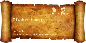 Mladen Remig névjegykártya